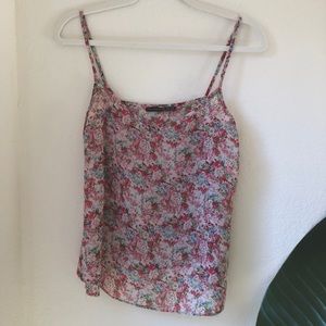Spaghetti strap floral tank
